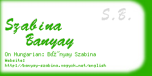 szabina banyay business card